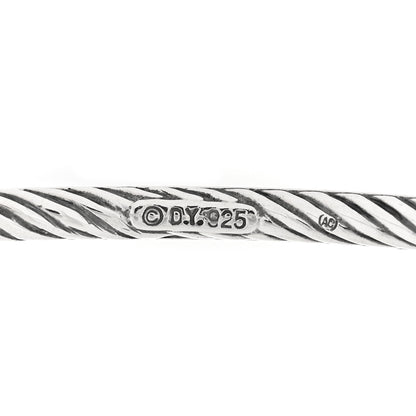 David Yurman Sterling Silver Black Diamond Cable Bangle Bracelet 2 of 3