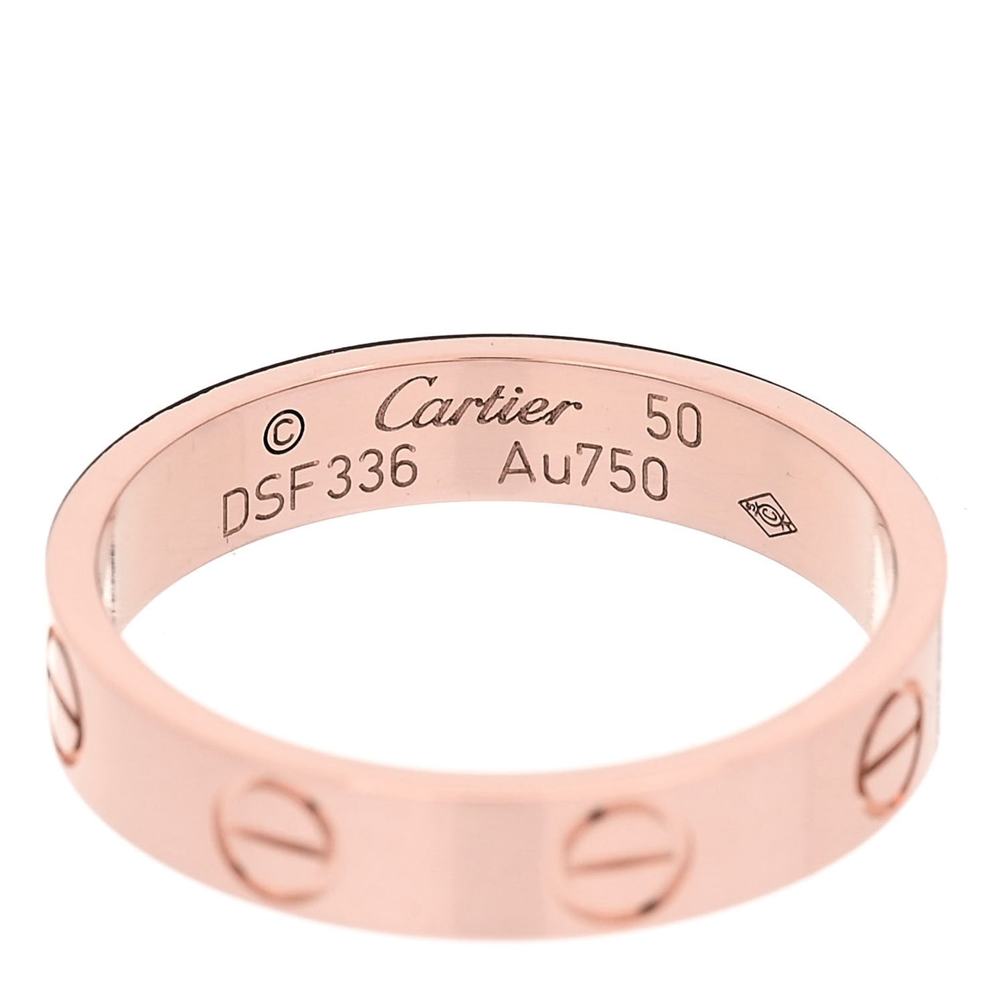 18K Pink Gold 3.5mm LOVE Wedding Band Ring 50 5.25