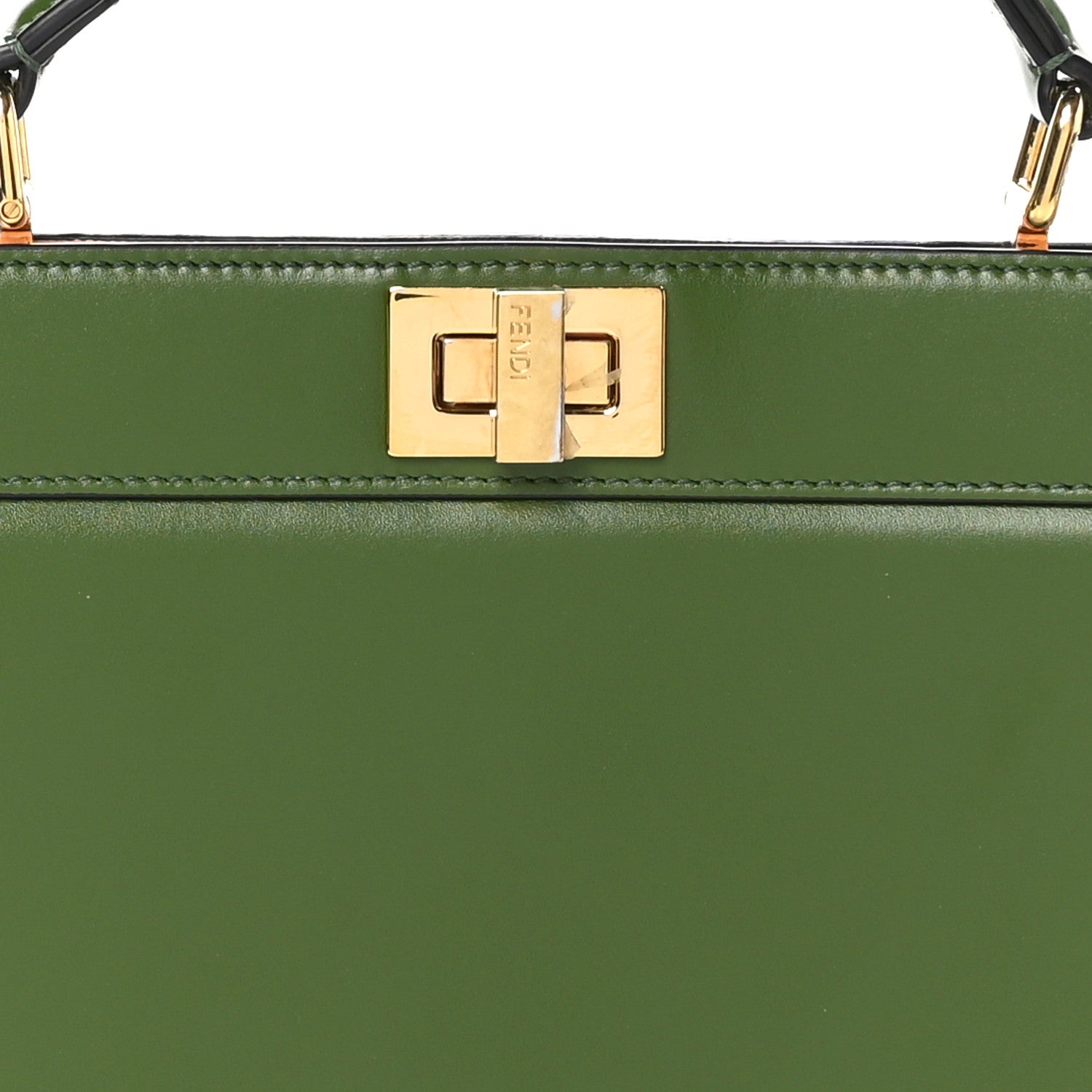 Fendi Vitello King Luxor Shiny Nappa Peekaboo I SEE U East West Satchel Verde Light Rose 9 of 13