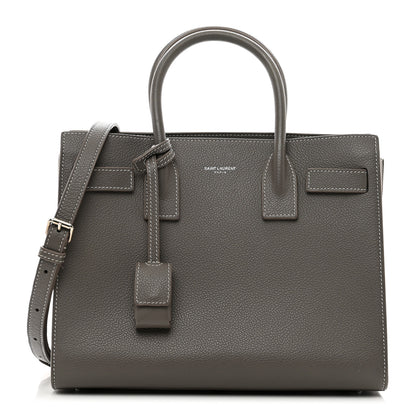 Saint Laurent Grained Calfskin Topstich Baby Sac De Jour Fog 1 of 12