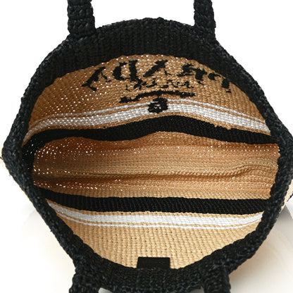 Prada Raffia Logo Tote Naurale Black 6 of 12