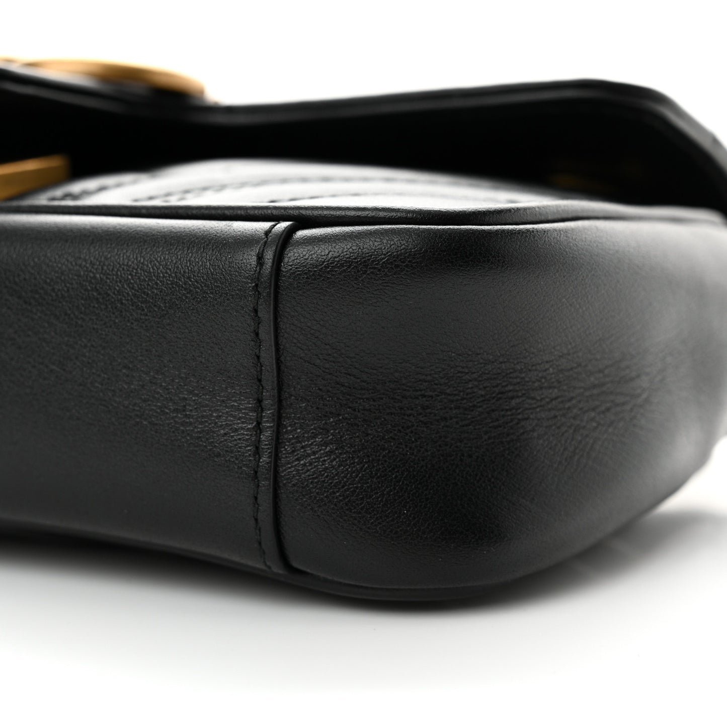 Calfskin Matelasse Mini GG Marmont Shoulder Bag Black