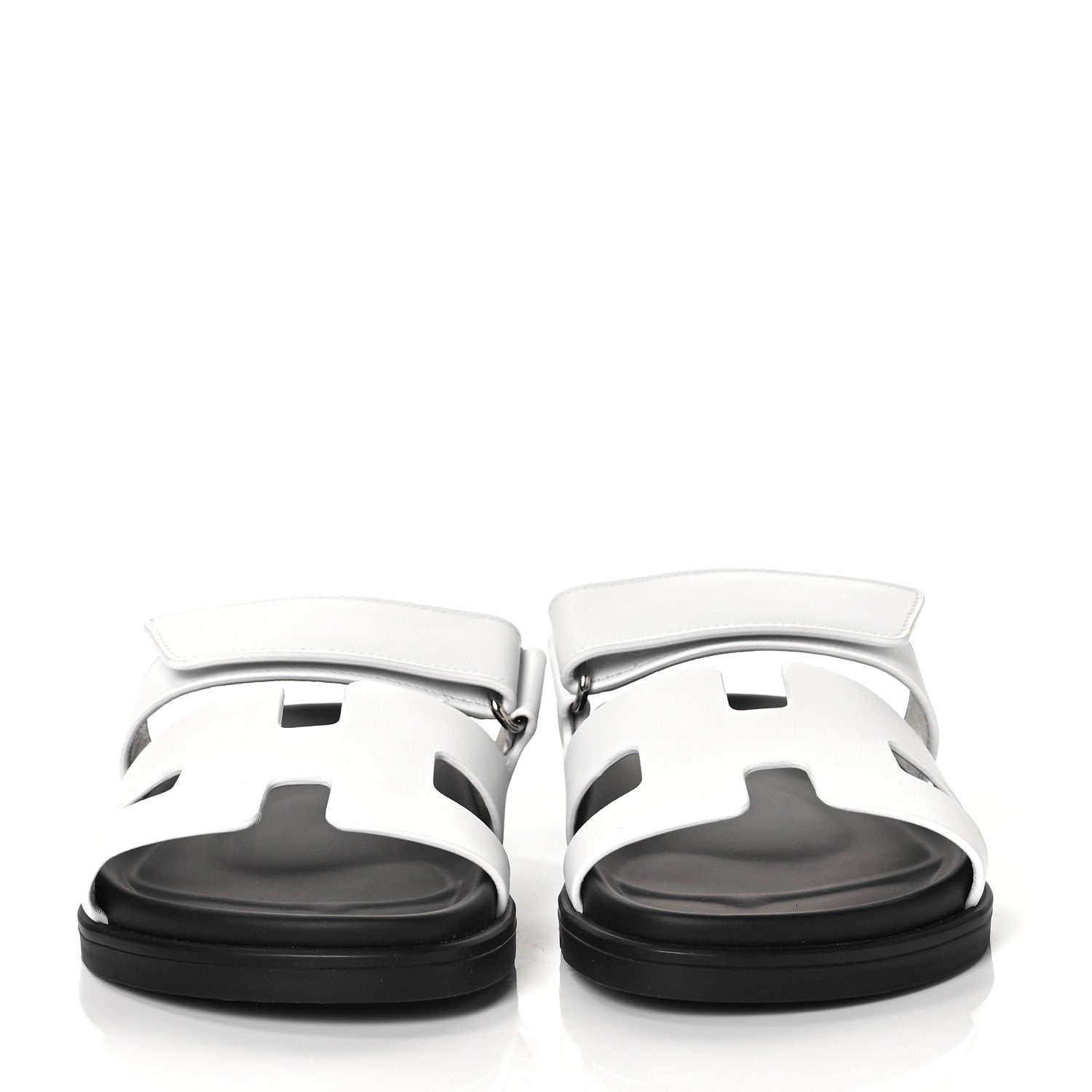 Hermes Calfskin Womens Chypre Sandals 37.5 White 2 of 9