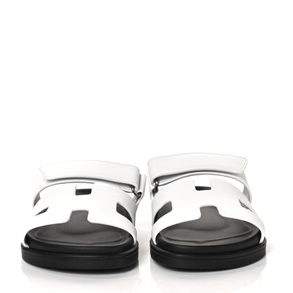 Hermes Calfskin Womens Chypre Sandals 37.5 White 2 of 9