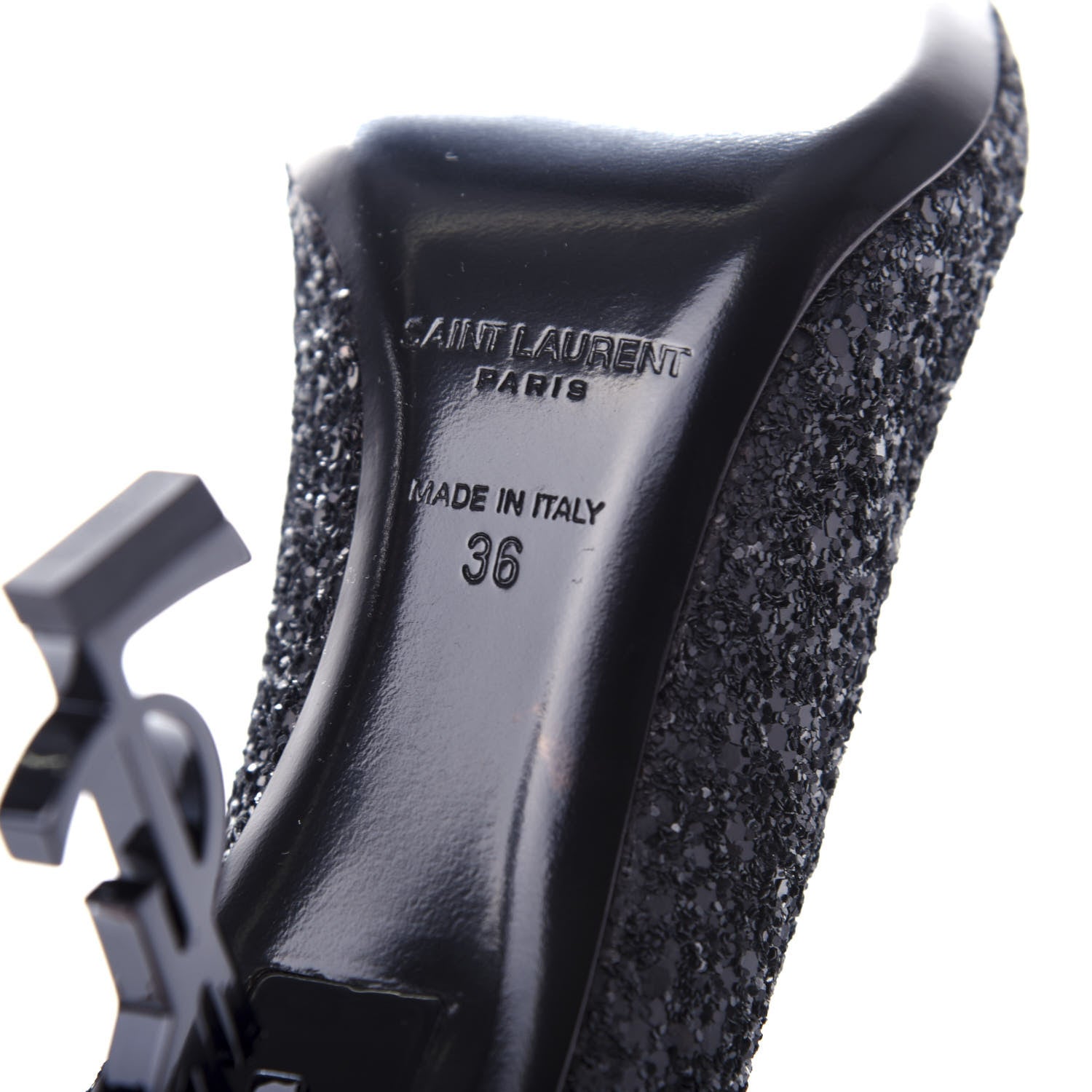Saint Laurent Glitter Opyum 100 Pumps 36 Black 8 of 10