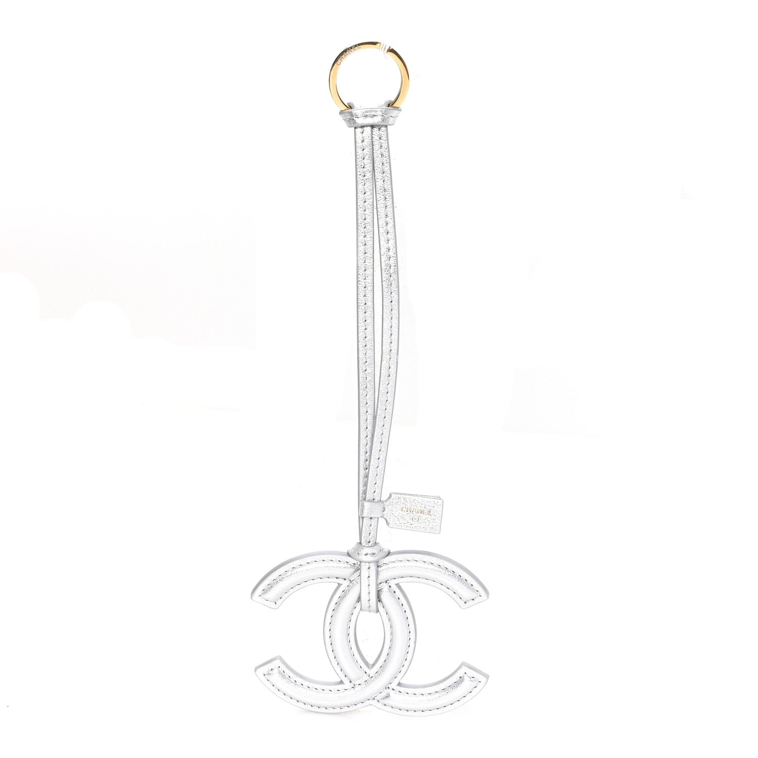 Chanel Metallic Lambskin Mini CC Bag Charm Silvery 1 of 5