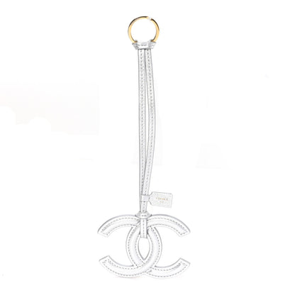 Chanel Metallic Lambskin Mini CC Bag Charm Silvery 1 of 5