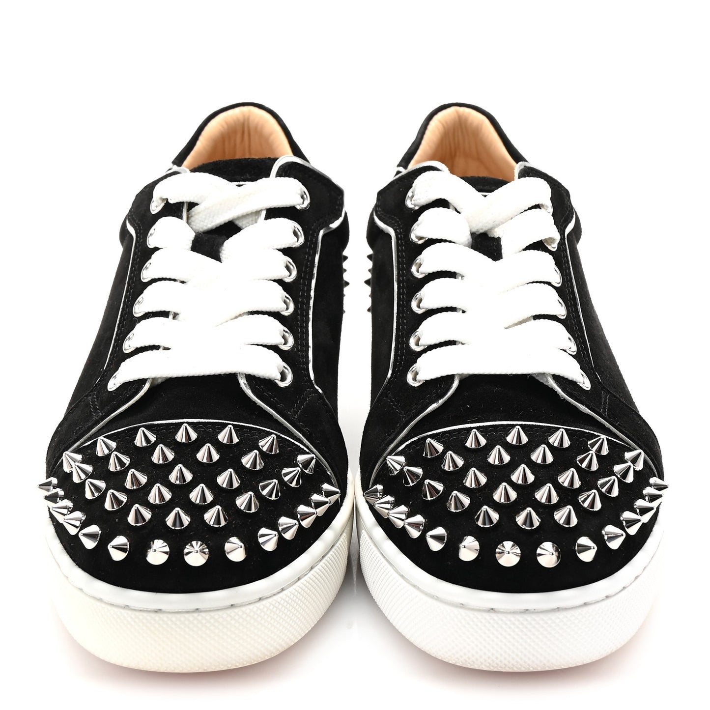 Suede Womens Louis Junior Spikes Flat Sneakers 35 Black