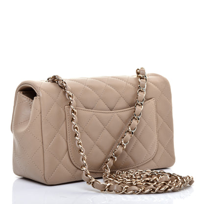 Chanel Lambskin Quilted Mini Rectangular Flap Dark Beige 3 of 11