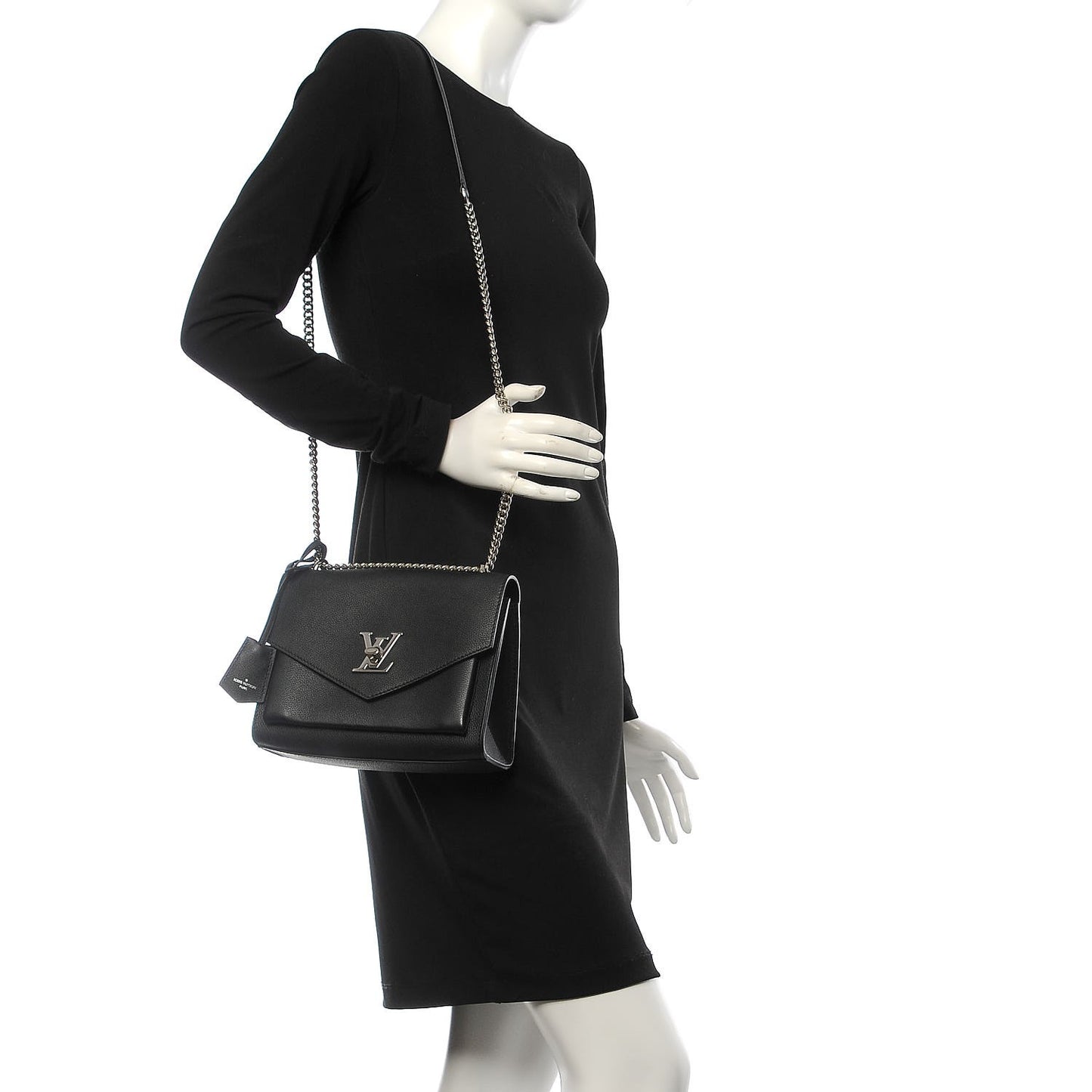 Soft Calfskin My Lockme Chain Bag BB Black