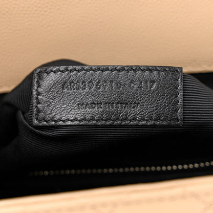 Saint Laurent Grain De Poudre Mixed Matelasse Large Triquilt Monogram Satchel Dark Beige 7 of 10