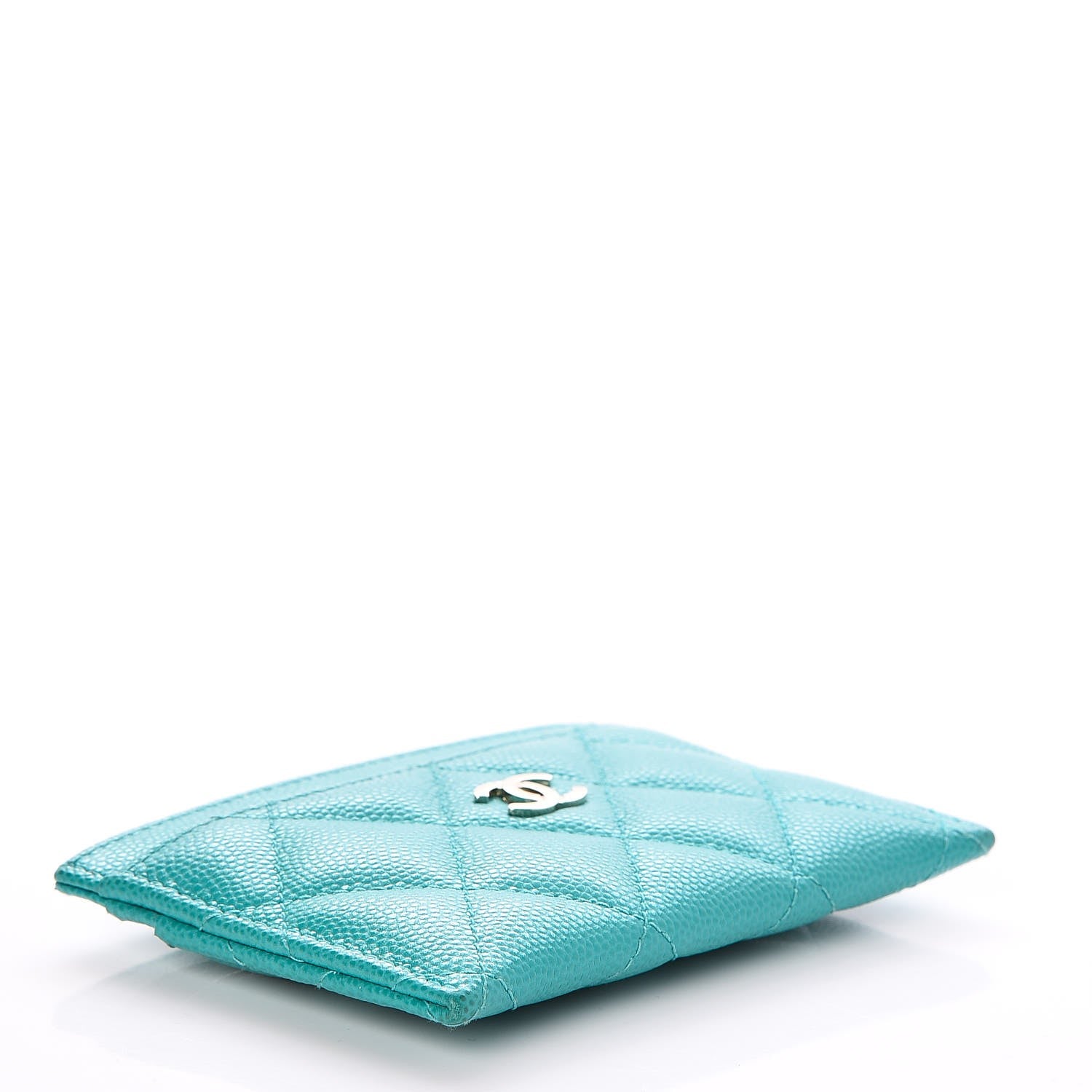 Chanel Caviar Quilted Card Holder Turquoise 4 of 11