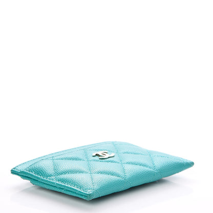 Chanel Caviar Quilted Card Holder Turquoise 4 of 11