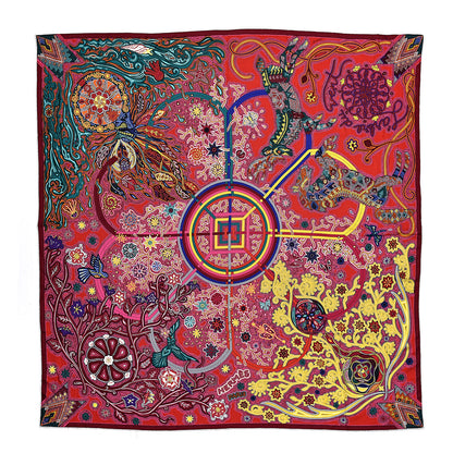 Hermes Cashmere Silk L'Arbre Du Vent Shawl 140 1 of 5