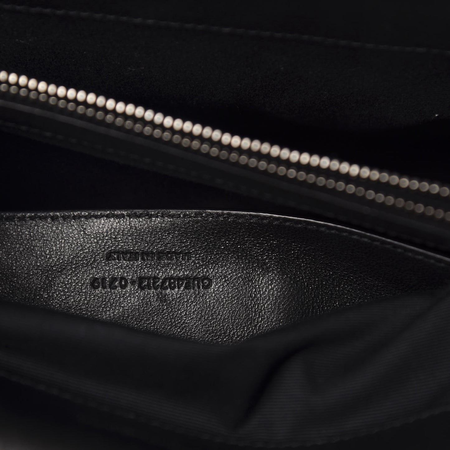 Sheepskin Matelasse Chevron Monogram Large College Satchel Black