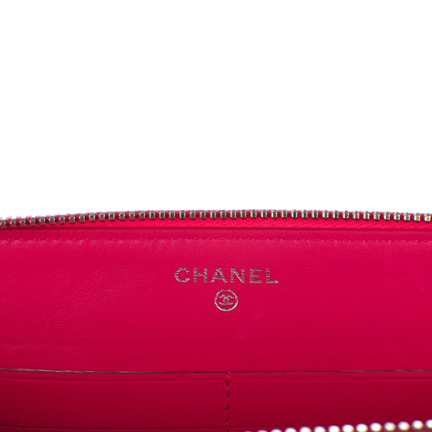 Chanel Lambskin Quilted Zipped Clutch Dark Pink 6 of 8