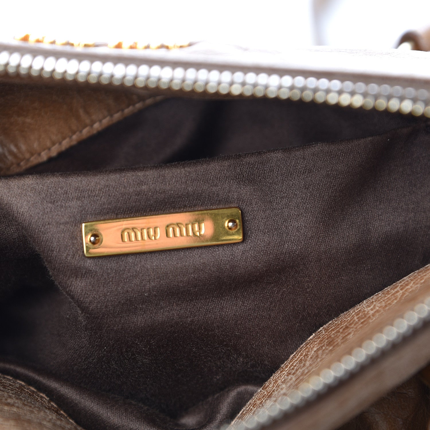 Miu Miu Vitello Lux Mini Bow Bag Brown 6 of 18
