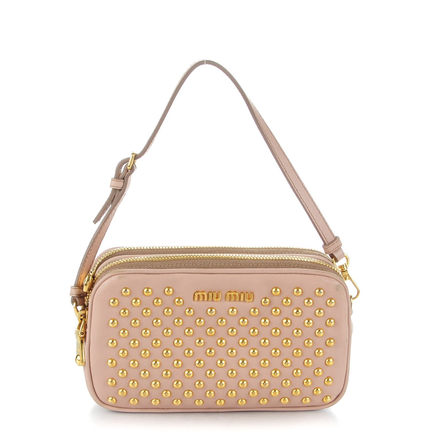 Studded Zip Wristlet Cammeo