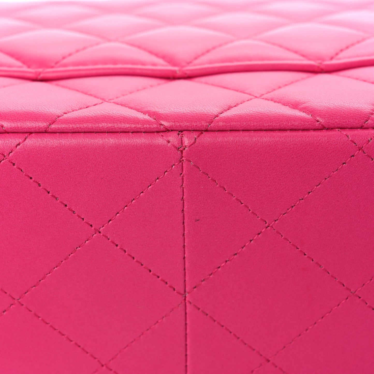 Lambskin Quilted Jumbo Double Flap Fuchsia