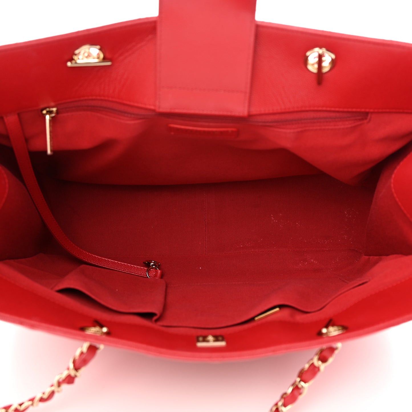 Caviar Quilted Large Shopping Tote Red