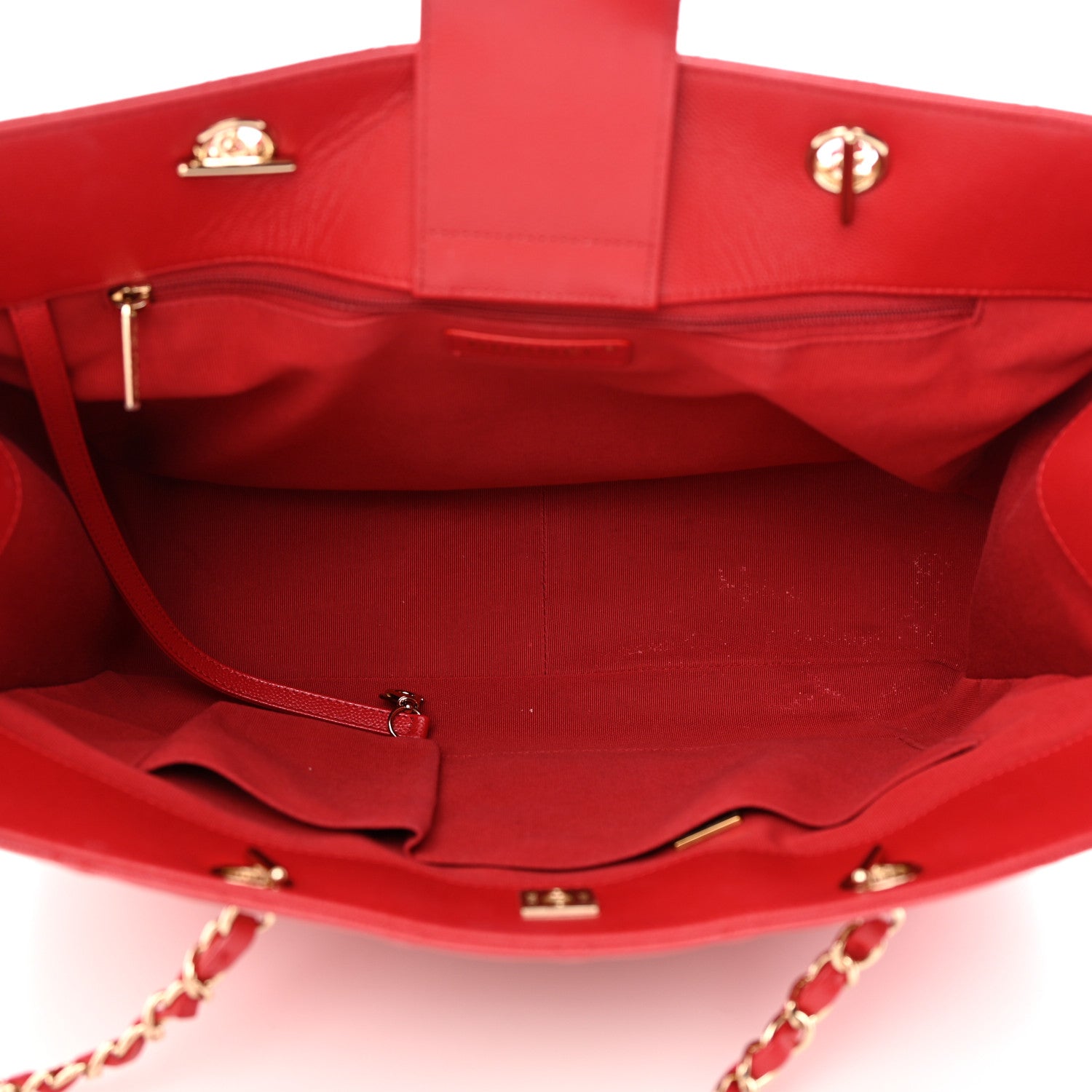 Chanel Caviar Quilted Large Shopping Tote Red 5 of 12