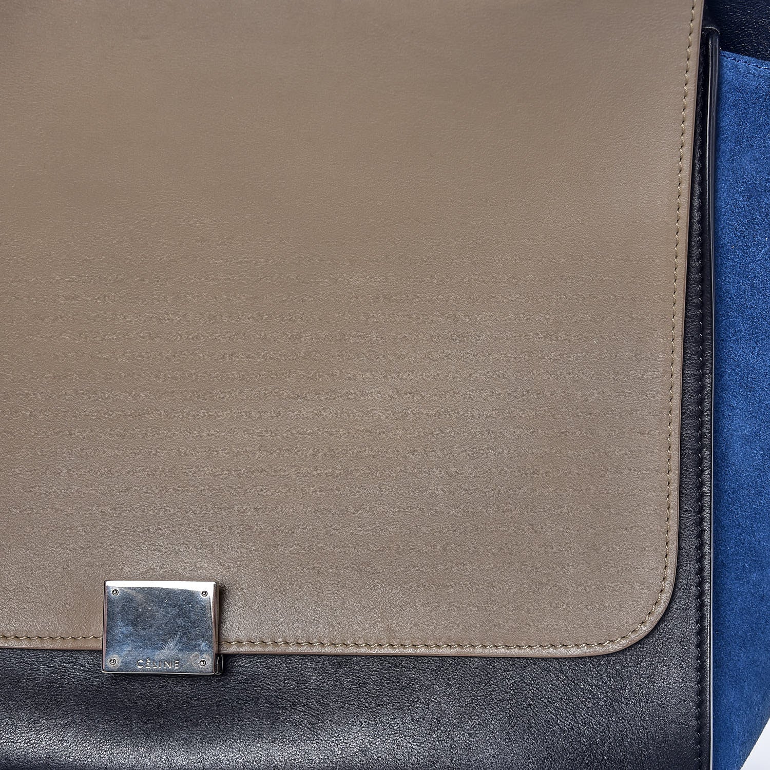 Celine Smooth Calfskin Suede Large Tri-Color Trapeze Dune 9 of 11