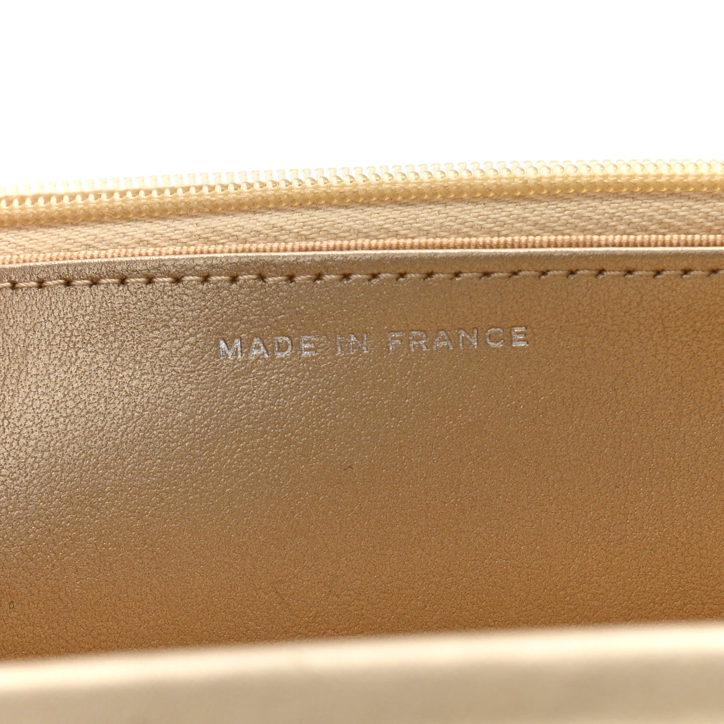 Metallic Lambskin Quilted Wallet On Chain WOC Gold Black