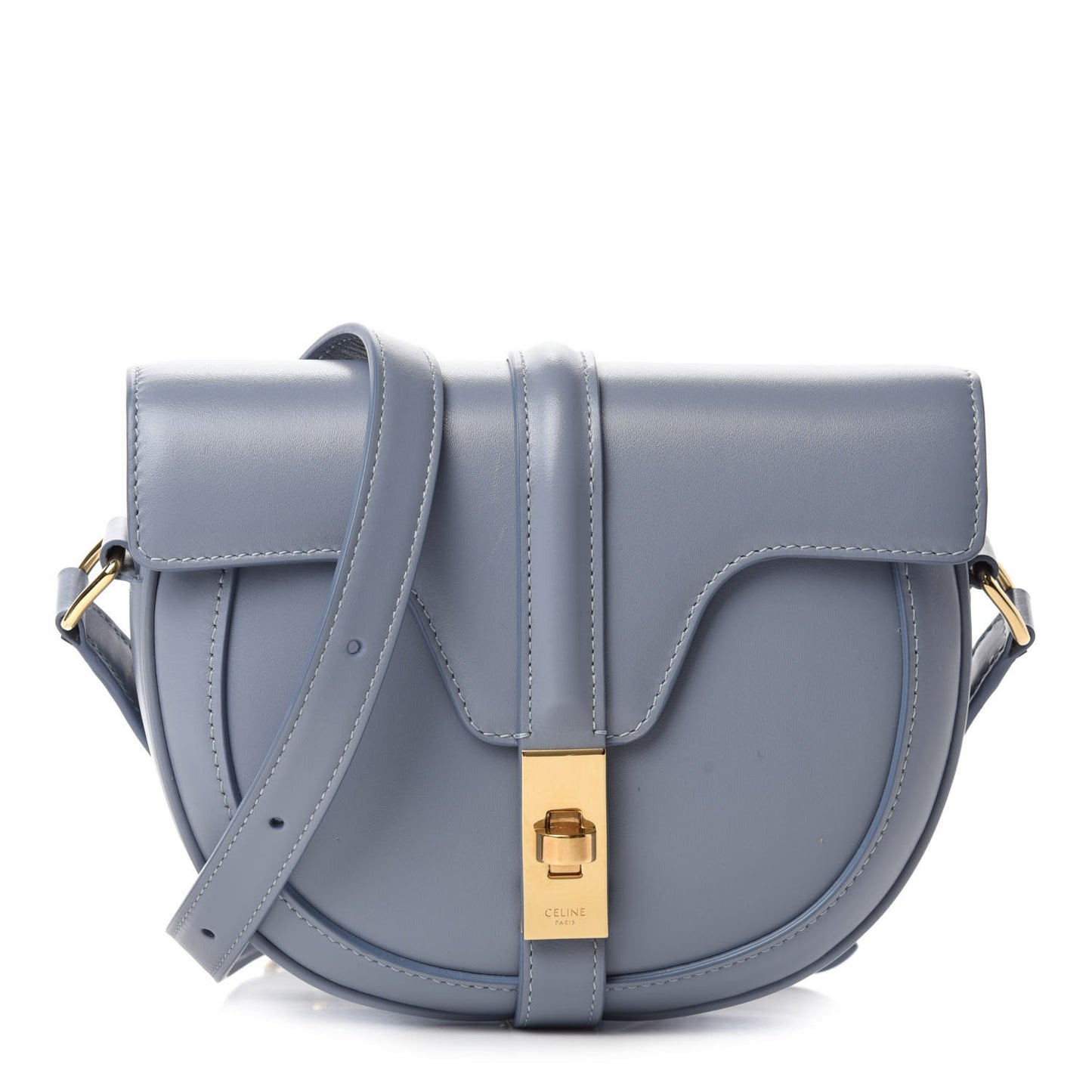 Natural Calfskin Besace Small 16 Arctic Blue