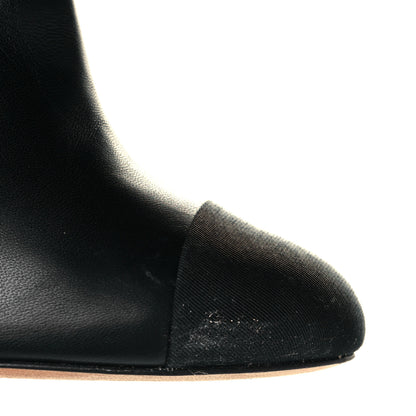 Chanel Lambskin Grosgrain Pearl Cap Toe Boots 36 Black 9 of 10