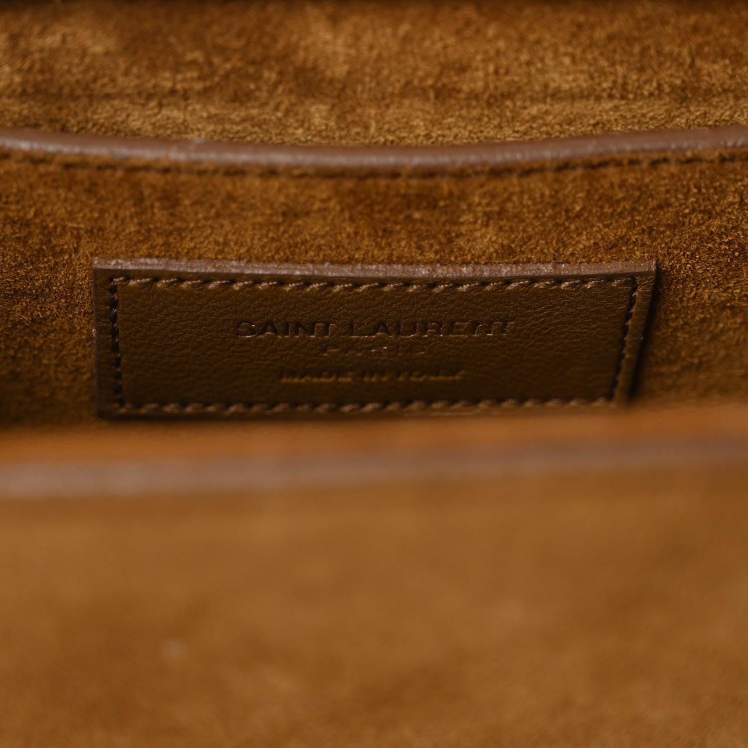 Saint Laurent Suede Fringe Baby Monogram Satchel Light Ocre 8 of 14