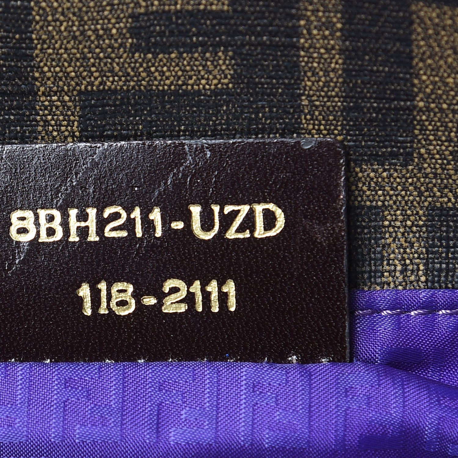 Fendi Zucca Spalmati Shopping Tote Tobacco Viola 7 of 10