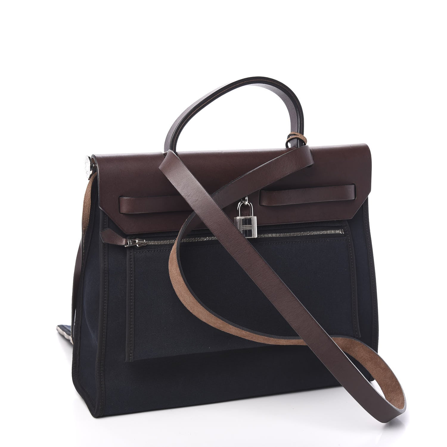 Hermes Toile Vache Hunter Herbag Zip PM 31 Bleu Marine Ebene 3 of 9