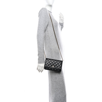 Chanel Caviar Quilted Wallet on Chain WOC Black 2 of 12