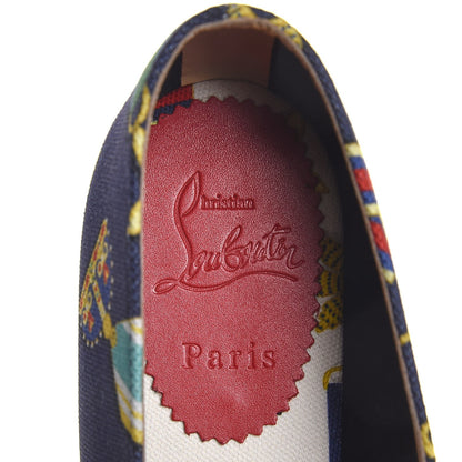 Christian Louboutin Tissu Galia Flat Espadrille 40 Navy Gold 7 of 8