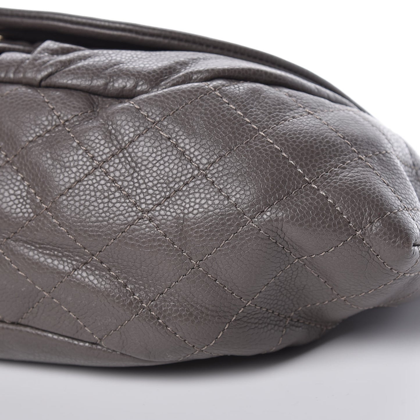Caviar Large Half Moon Flap Taupe