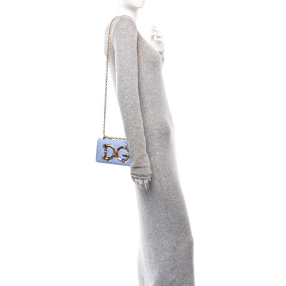 Dolce & Gabbana Calfskin Boucle DG Girls Phone Shoulder Bag Light Blue 2 of 9