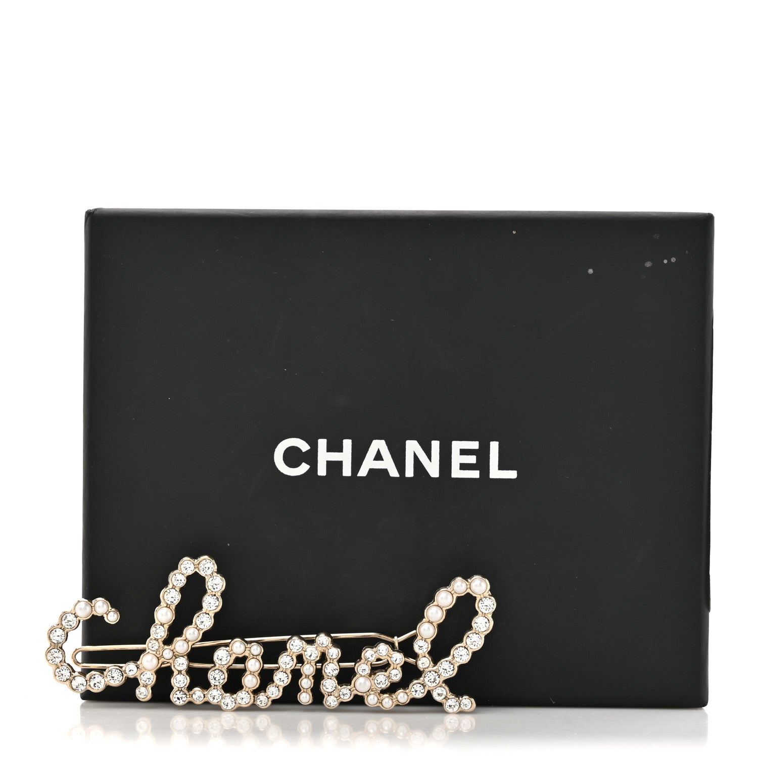 Chanel Metal Glass Swirling Pearls Hair Clip Gold 4 of 4