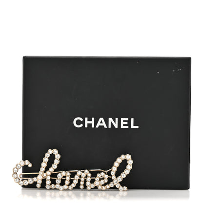 Chanel Metal Glass Swirling Pearls Hair Clip Gold 4 of 4