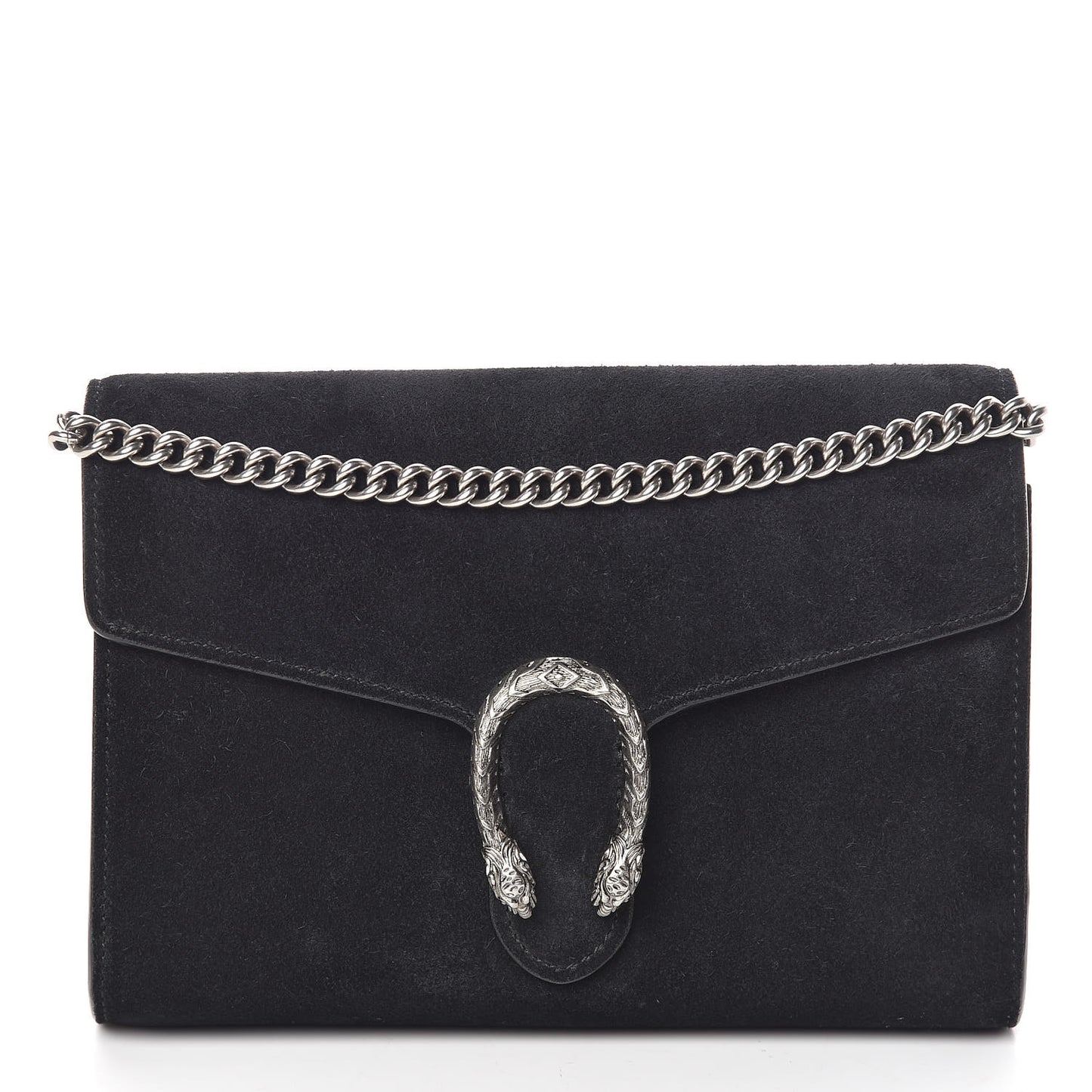 Suede Mini Dionysus Chain Wallet Black