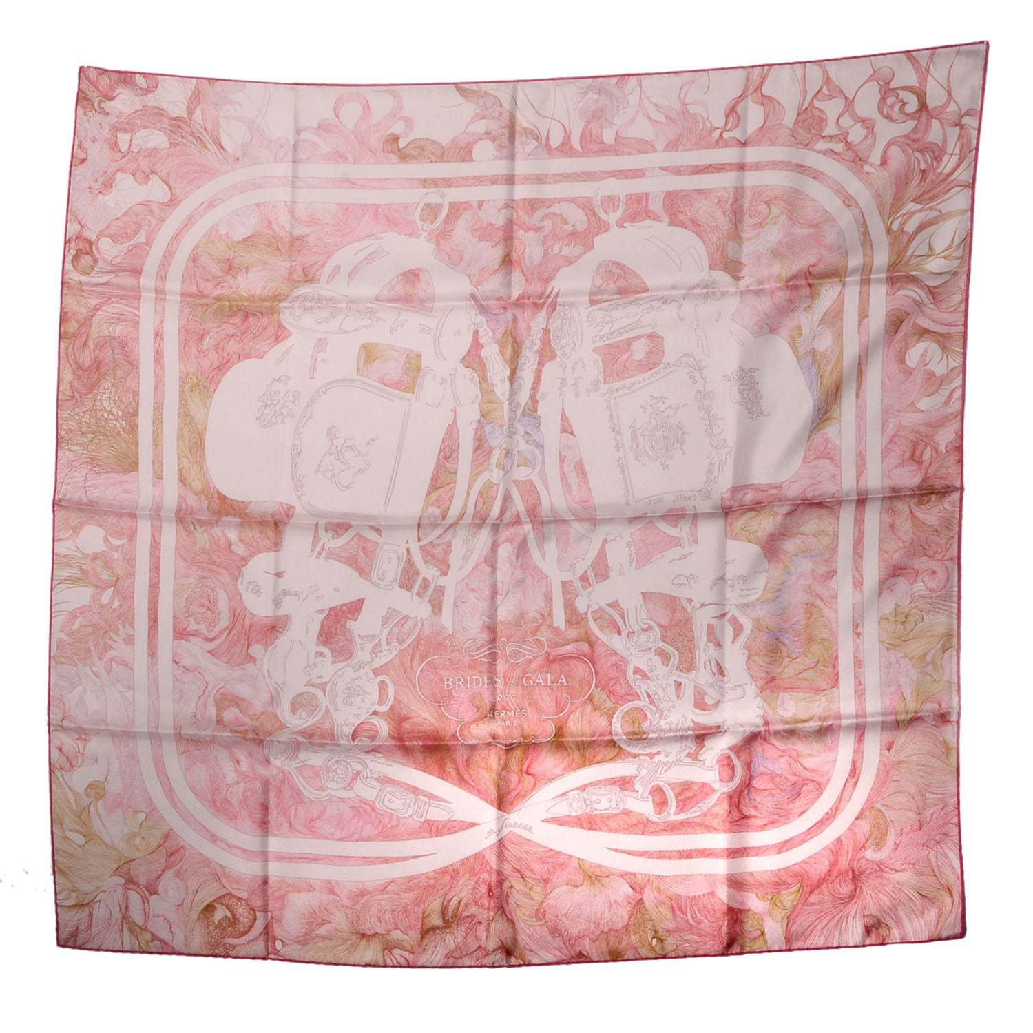 Hermes Silk Brides De Gala En Finesse Scarf Rose Pale Beige 2 of 7