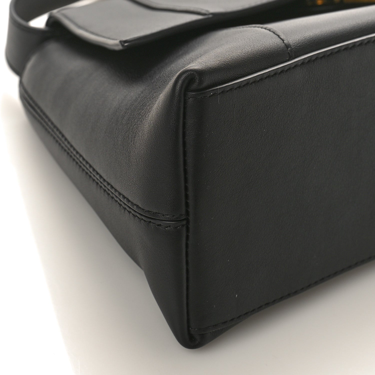 Balenciaga Semi Shiny Smooth Calfskin Small Downtown Shoulder Bag Black 7 of 8