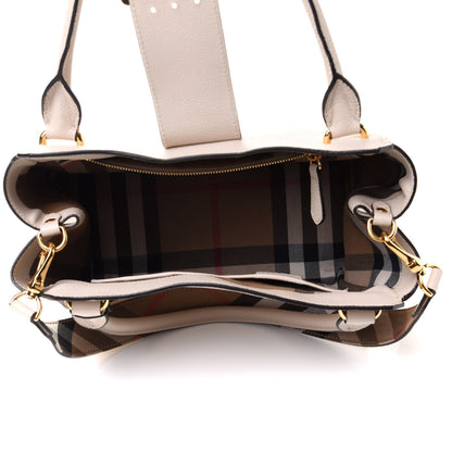 Burberry Soft Grain Calfskin Medium Buckle Tote Limestone 5 of 12