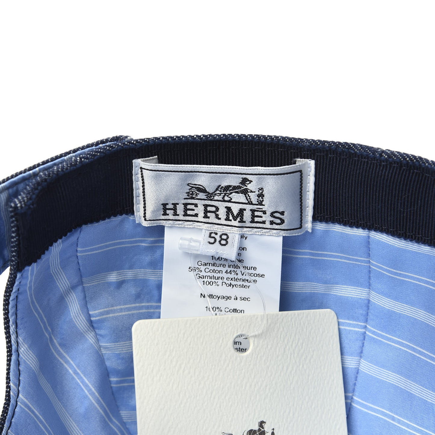 Denim Cotton Anchor Hat 58 Blue