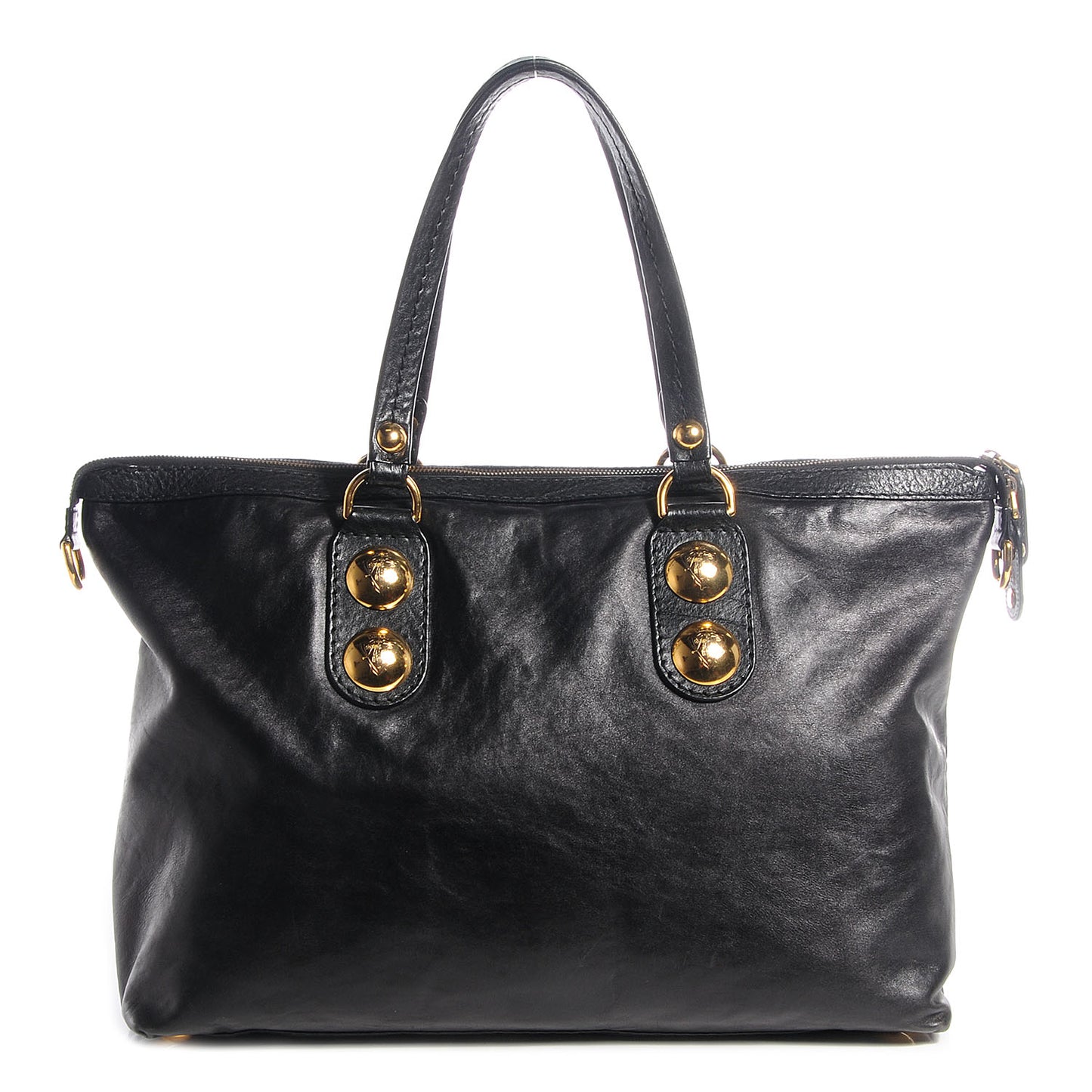 Leather Large Babouska Tote Black