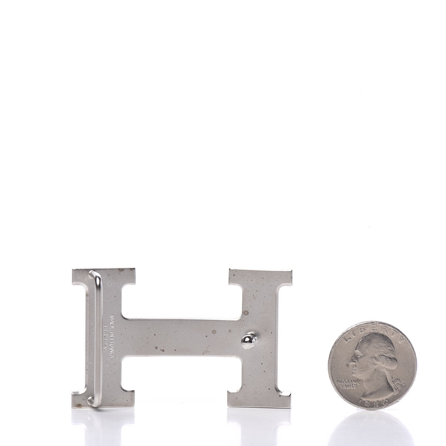 Polished Palladium 32mm H Belt Buckle Silver