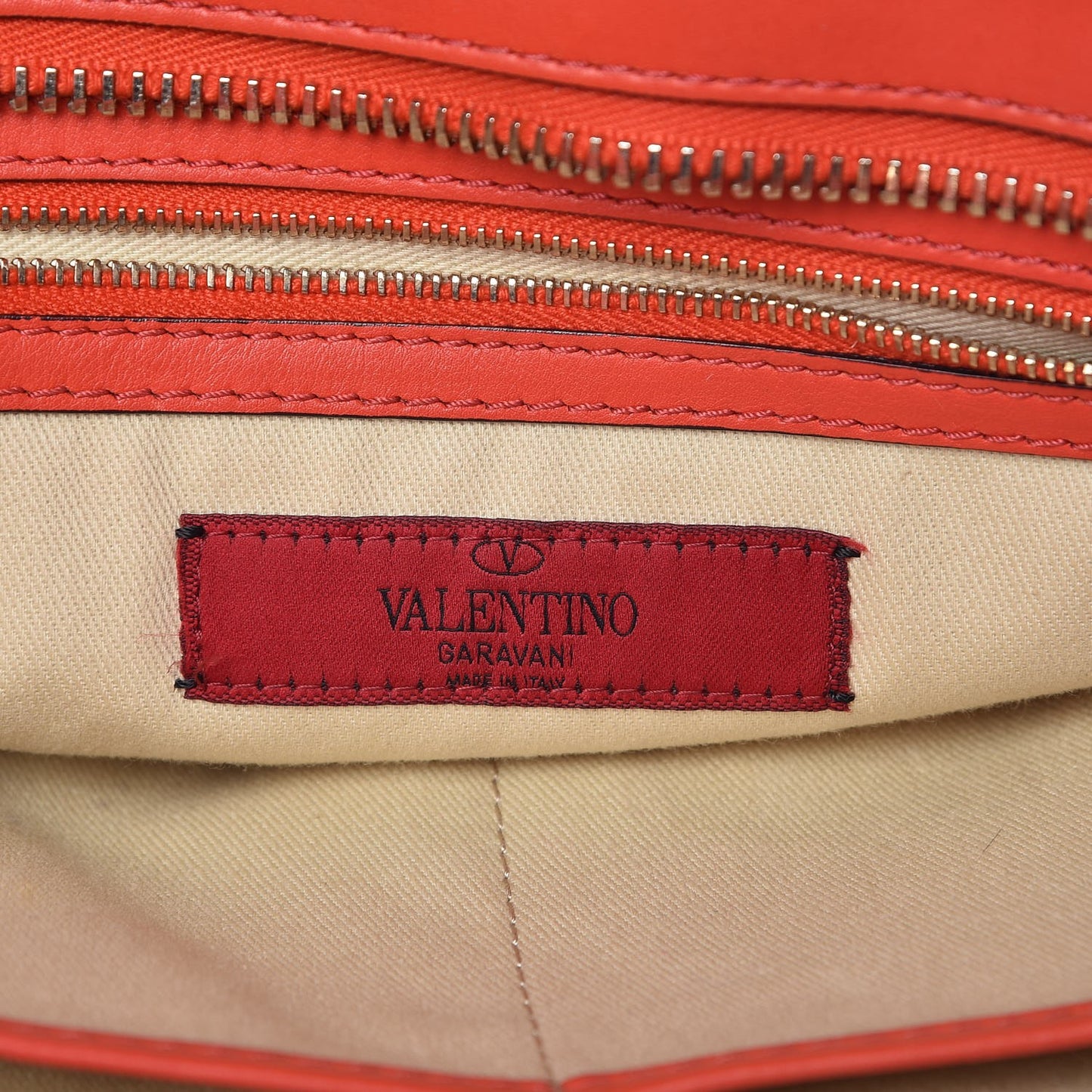 Vitello Rockstud Double Handle Tote English Red