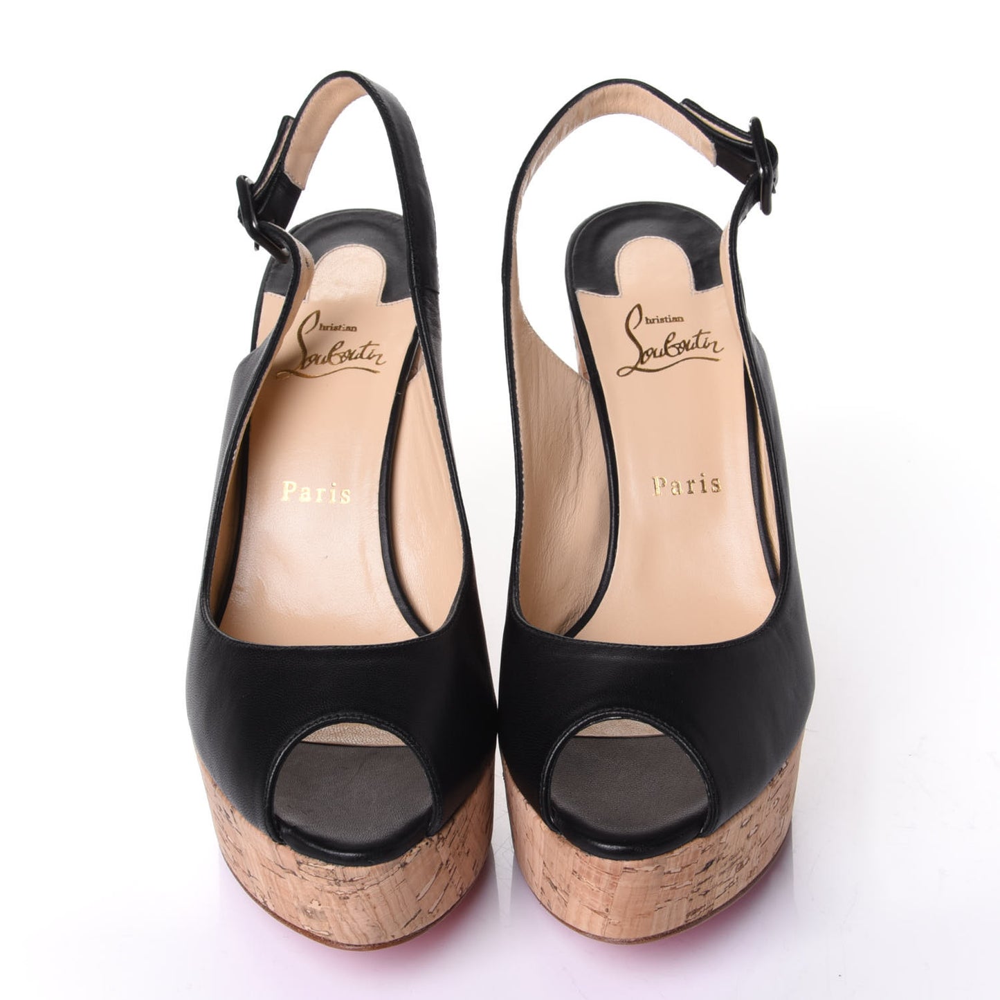 Calfskin Cork Dona Anna 120 Wedges 40 Black Natural