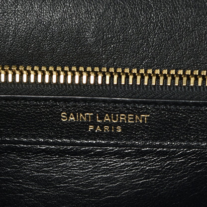 Saint Laurent Sheepskin Matelasse Chevron Monogram Medium College Bag Black 7 of 9