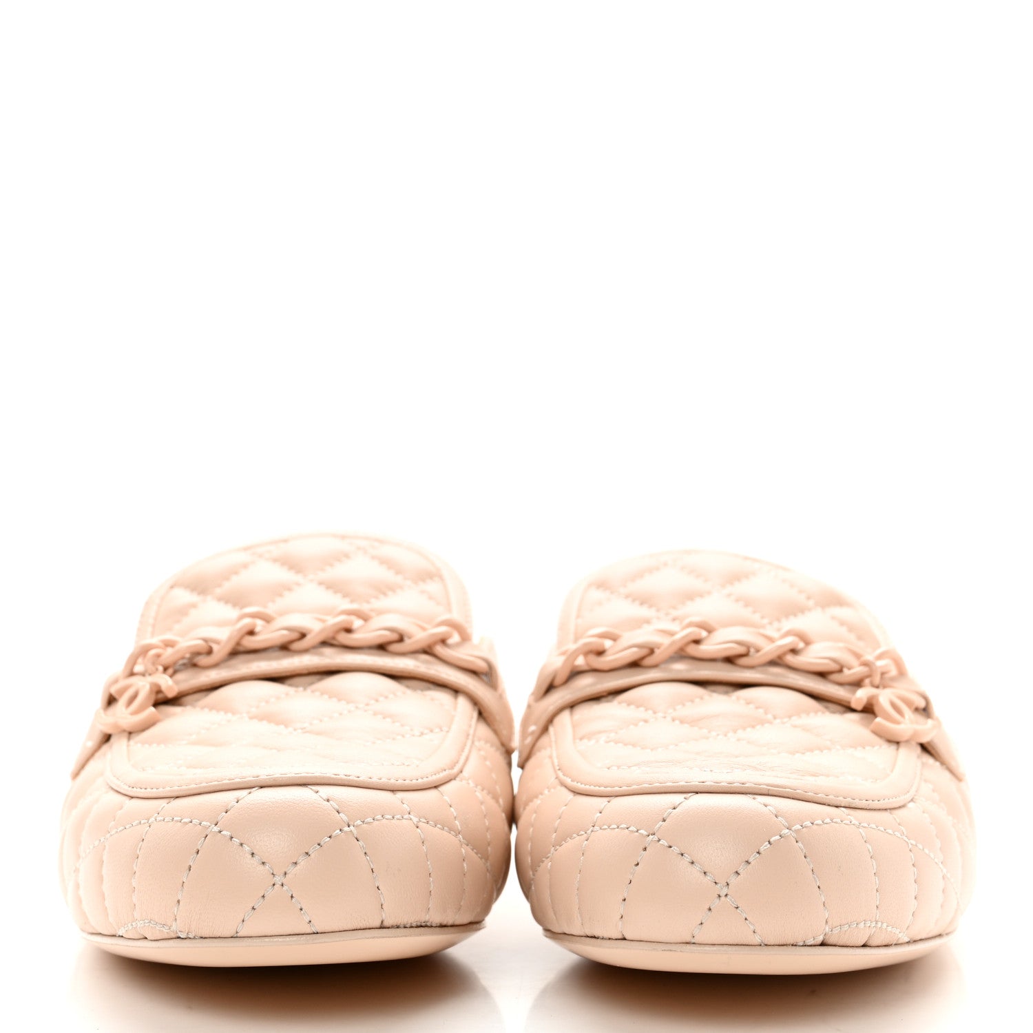Chanel Lambskin Quilted Chain CC Mules 39 Light Pink 2 of 12