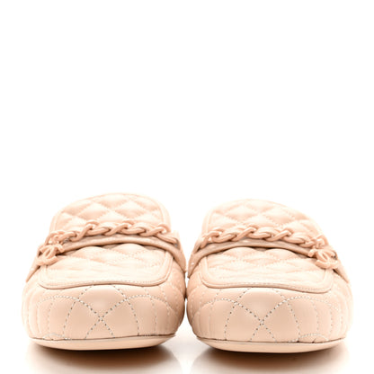 Chanel Lambskin Quilted Chain CC Mules 39 Light Pink 2 of 12